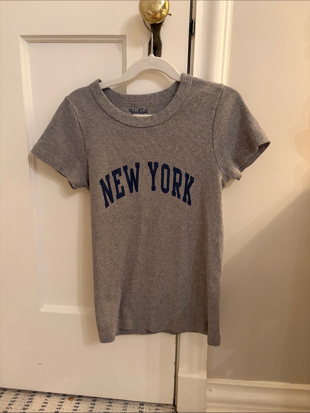 Brandy Melville Grey Tee with Navy "New York" Graphic
